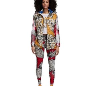 adidas x farm yellow palm windbreaker jacket